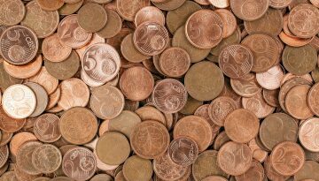 Close up of coins