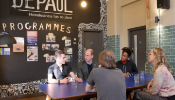 Prince William meeting Depaul staff and young people