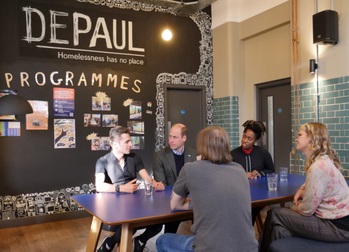 Prince William meeting Depaul staff and young people