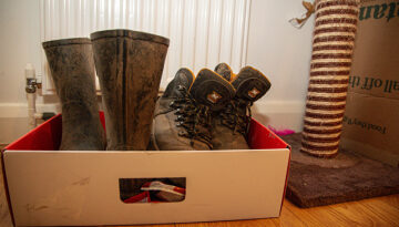 Muddy boots