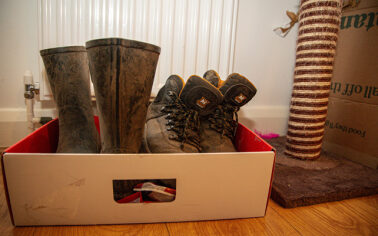 Muddy boots