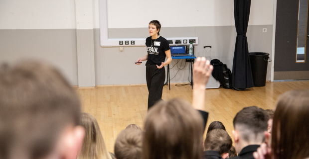 Staff member leading an education workshop